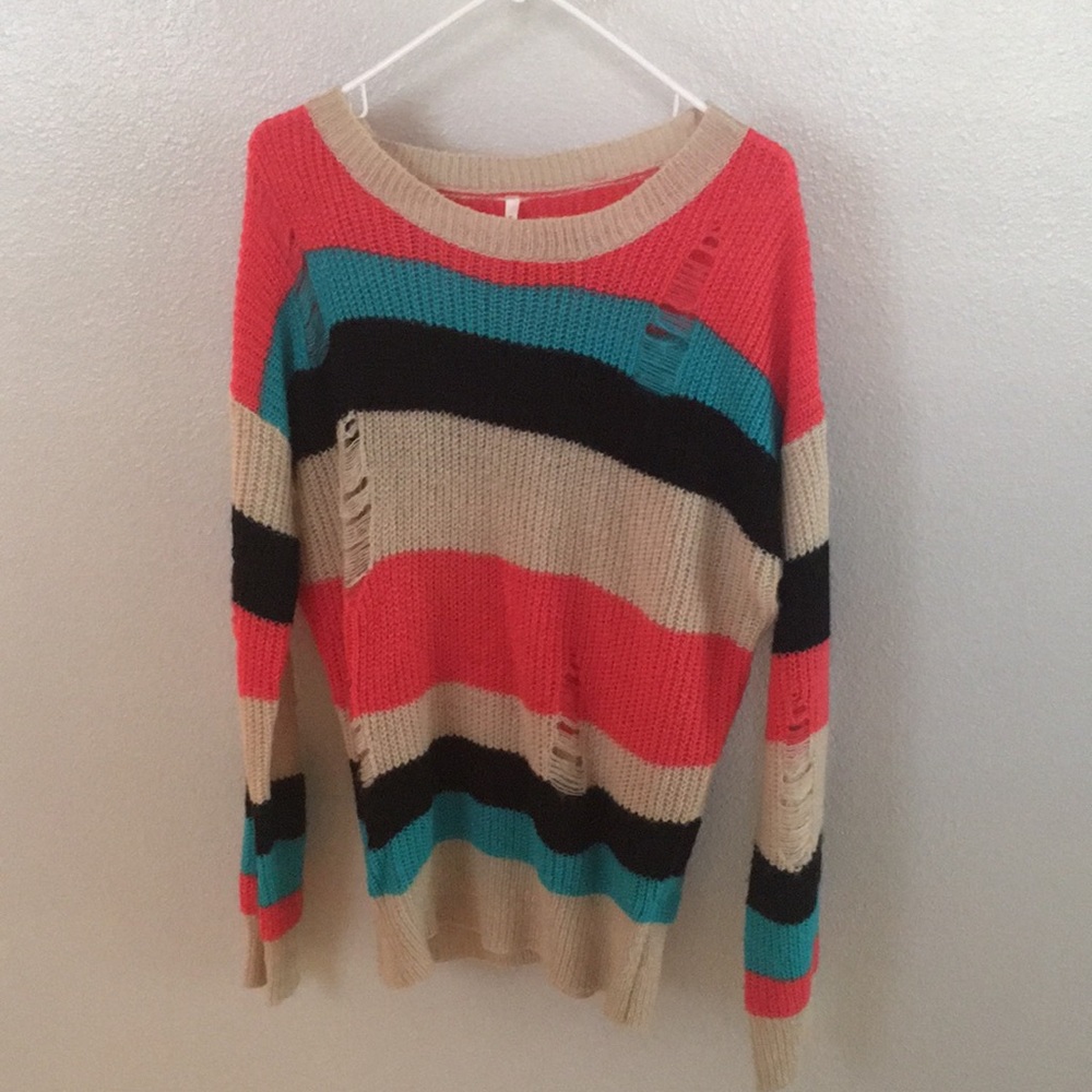 Striped loose fitted sweater. NWOT